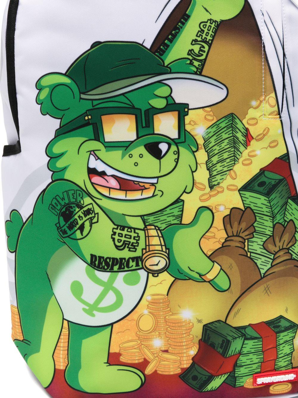 Zaino per bambini Sprayground Kid bianco con stampa grafica sul davanti 910B7398 NSZ SPRAYGROUND 