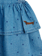 Abito per neonata Mini Rodini denim con ricamo bassotto 26250120 BLUE MINI RODINI KIDS 