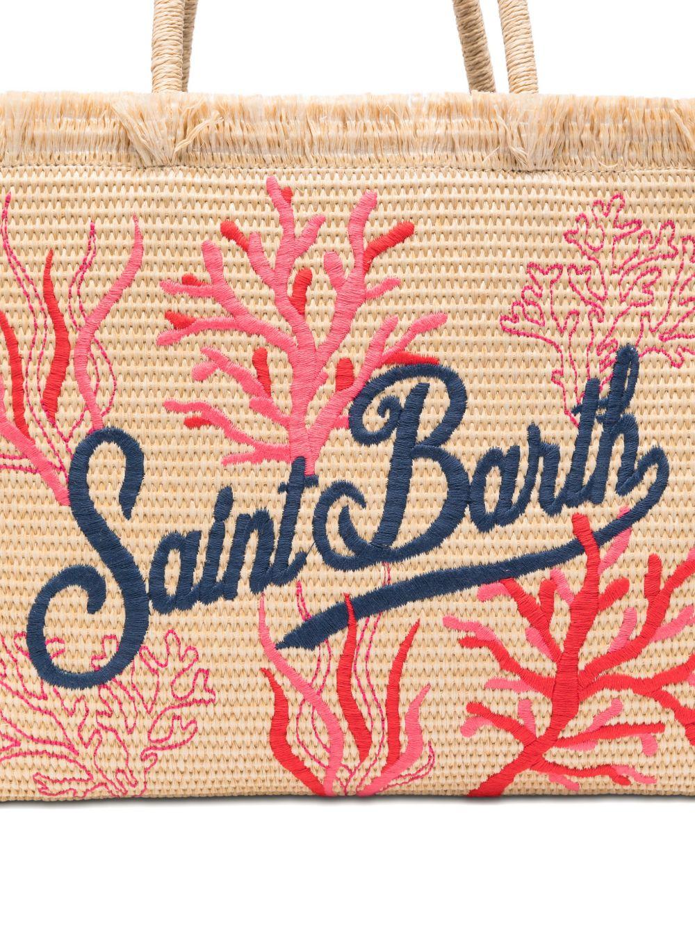 Borsa tote vanity MC2 Saint Barth beige intrecciato con logo ricamato sul davanti VANI021 09064L MC2 ST. BARTH KIDS 