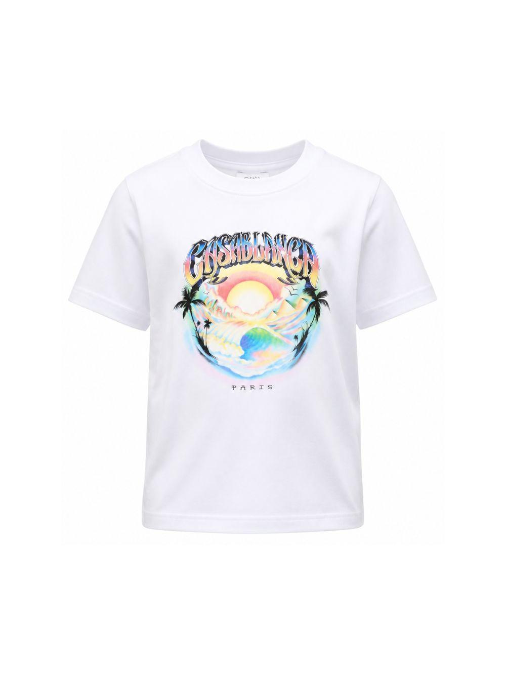T-shirt per bambino Casablanca Kids bianca con stampa grafica KPF26JTS03801 CASAAIRSPRAY CASABLANCA KIDS 