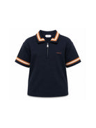 Polo per bambino Versace Kids blu con mezza zip 10249341A18117 2U8J0 VERSACE KIDS 