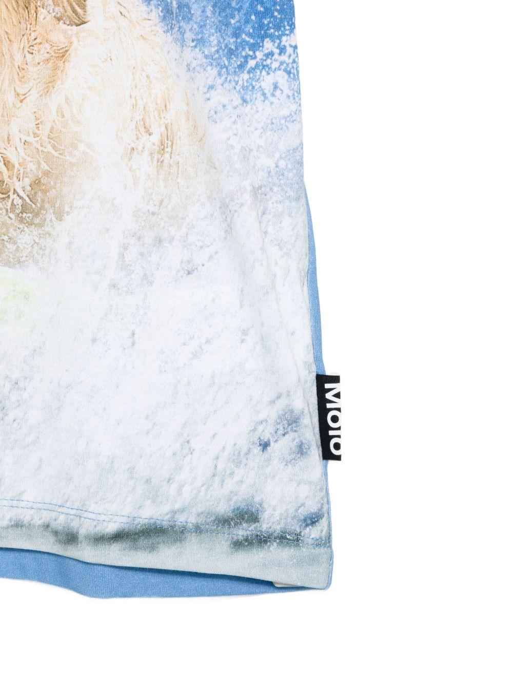 T-shirt per bambino Molo Kids azzurro con scollo rotondo 1S26A206 9880 MOLO KIDS 