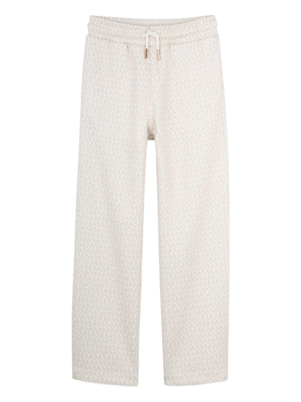 Pantaloni per bambino Michael Kors Kids bianchi con motivo all-over R30571 190 MICHAEL KORS KIDS 