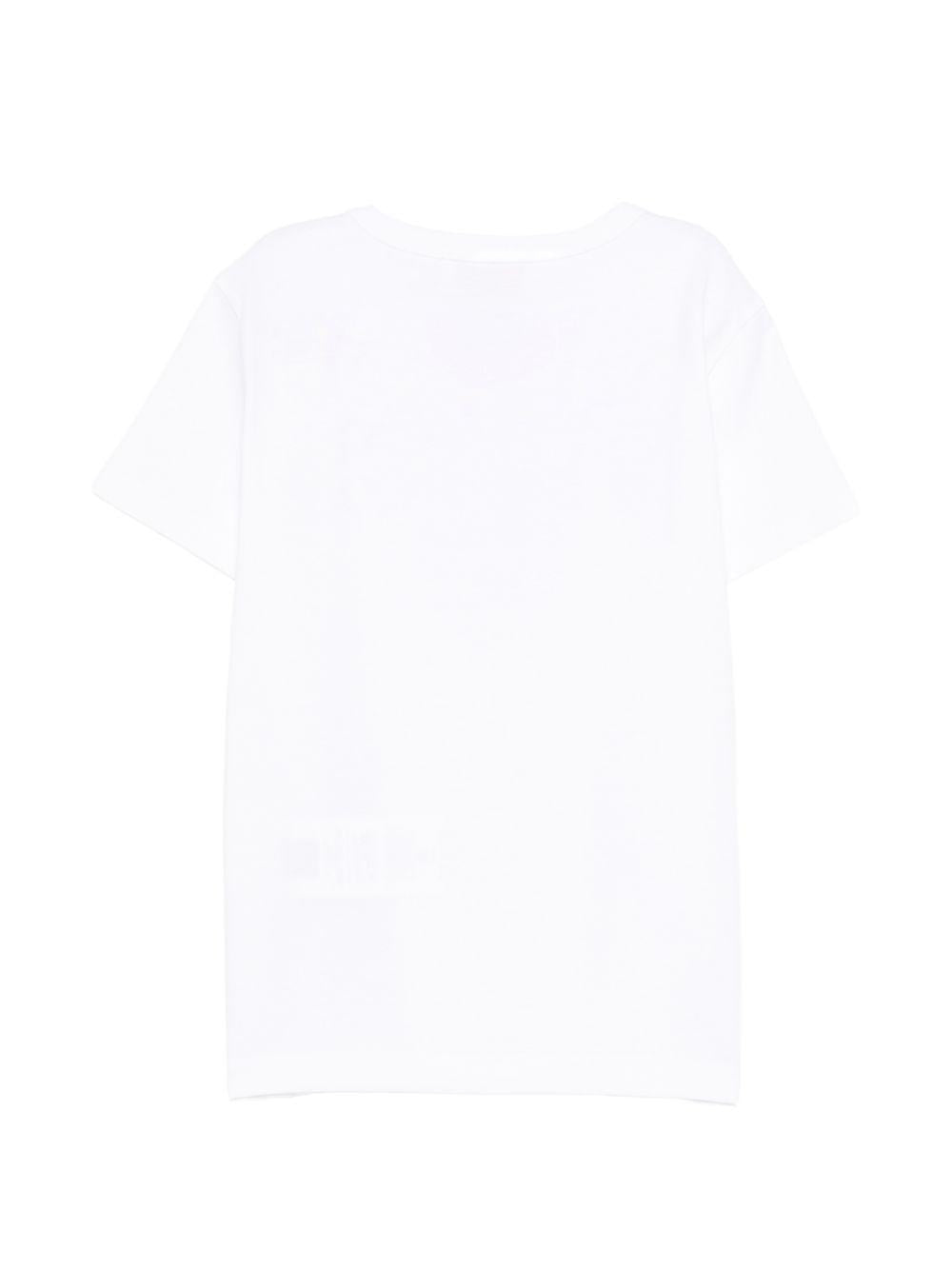 T-shirt per bambina Pucci Junior bianca con stampa logo sul davanti PY8B71 Z3672 100FU EMILIO PUCCI KIDS 
