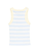 Canotta per bambina MC2 Saint Barth Kids bianca e azzurra con motivo a righe BLUE002 03775L MC2 ST. BARTH KIDS 