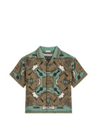 Camicia per bambino Dolce & Gabbana Kids marrone con motivo grafico L44S81 HI12C HV5XH DOLCE & GABBANA KIDS 