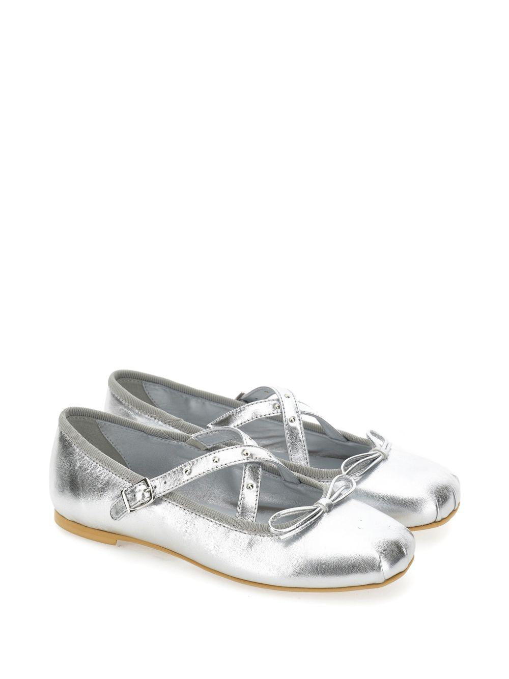 Ballerine per bambina Monnalisa Kids argento con dettaglio con fiocco 87H003 8785 0075 MONNALISA KIDS 
