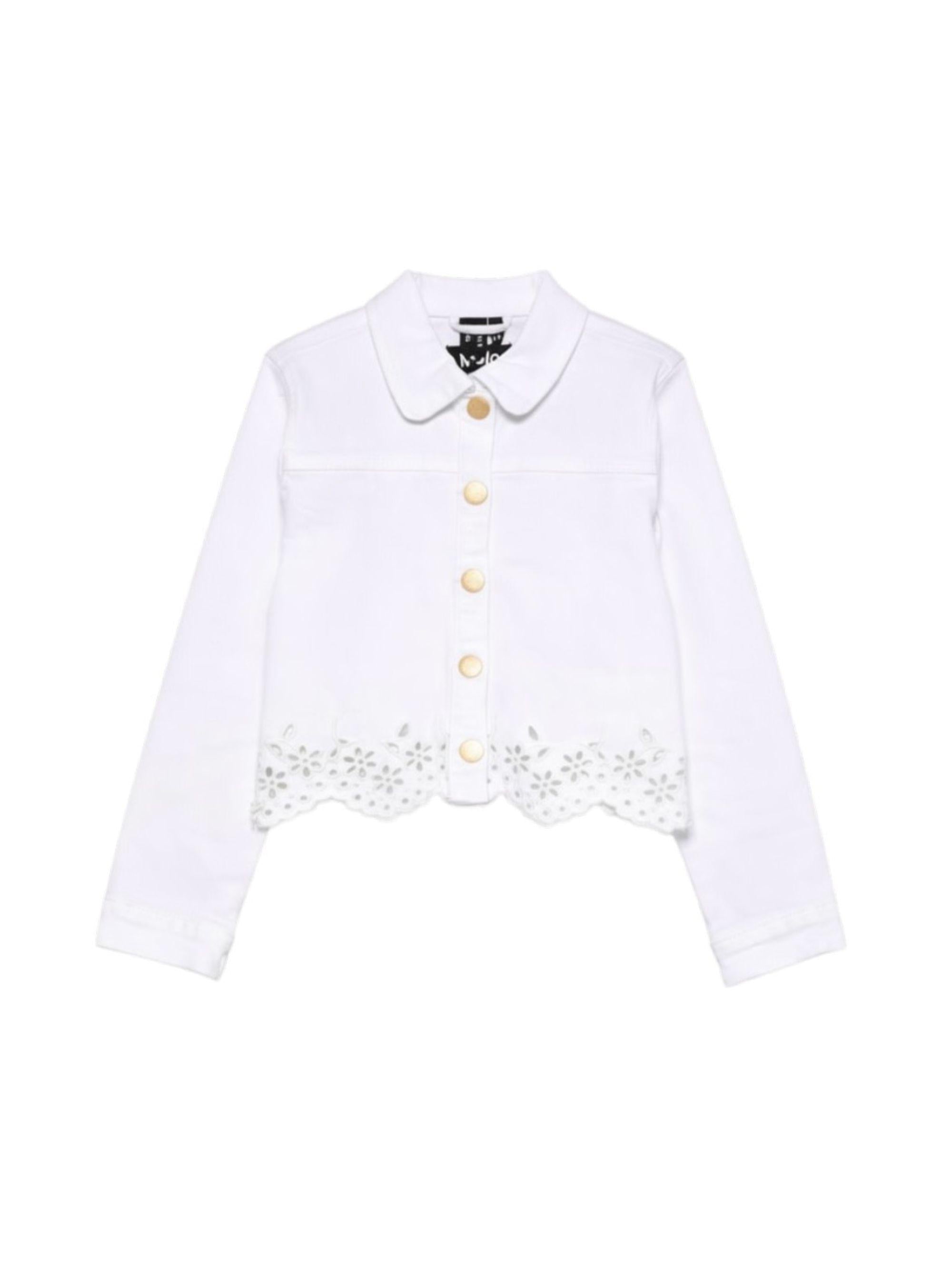Giubbino per bambina Molo bianco con orlo ricamato 5S26M310 5636 MOLO 