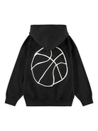 Felpa Marley per bambino Molo nera con stampa basketball 1S26J302 0099 MOLO KIDS 