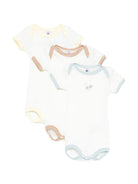 Set 3 pezzi per neonato Petit Bateau bianche a maniche corte A0FOV 00 PETIT BATEAU KIDS 