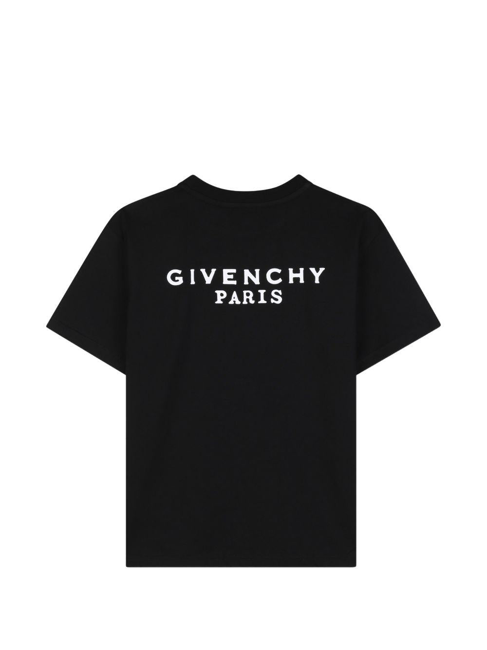 T-shirt per bambino Givenchy Kids nera con dettaglio logo sul petto H31280 09B GIVENCHY KIDS 