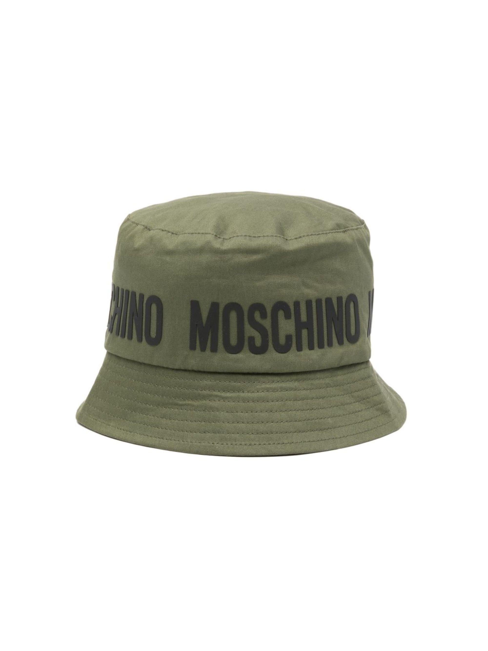 Cappello bucket per bambini Moschino Kids verde con logo HUY003LOA00 30037 MOSCHINO KIDS 