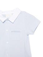 Set tutina e cappellino per neonato Givenchy Kids azzurro con colletto H31253 771 GIVENCHY KIDS 