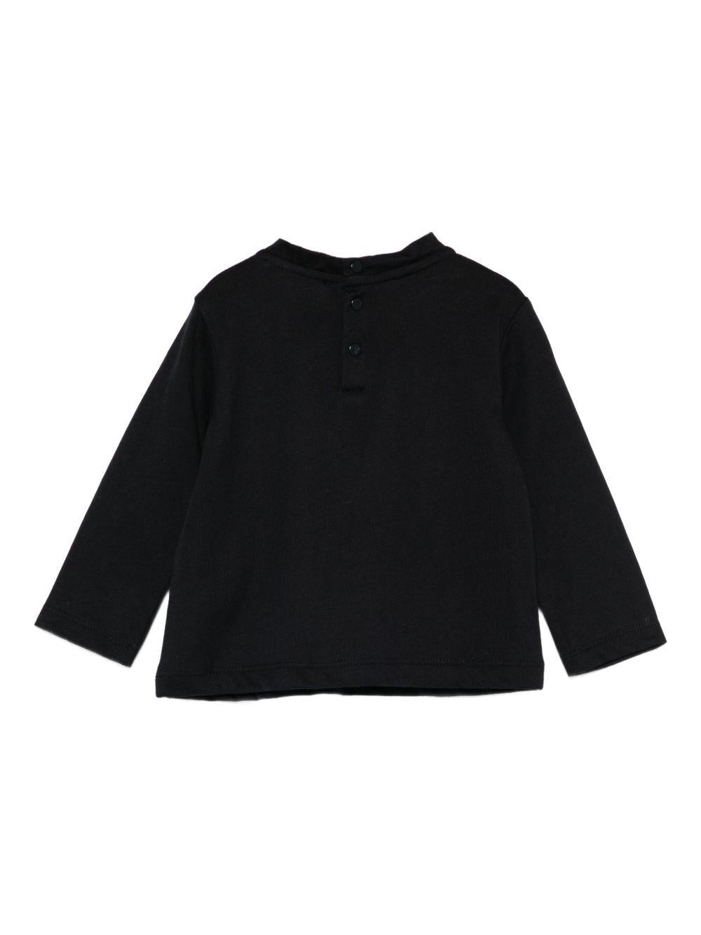 T-shirt per neonato Emporio Armani Kids blu con logo Aquila sul davanti EB000418 AF15013 MB250 EMPORIO ARMANI KIDS 