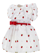 Abito per neonata Monnalisa bianco con dettaglio ruches 31G914 7944NB 9944 MONNALISA KIDS 