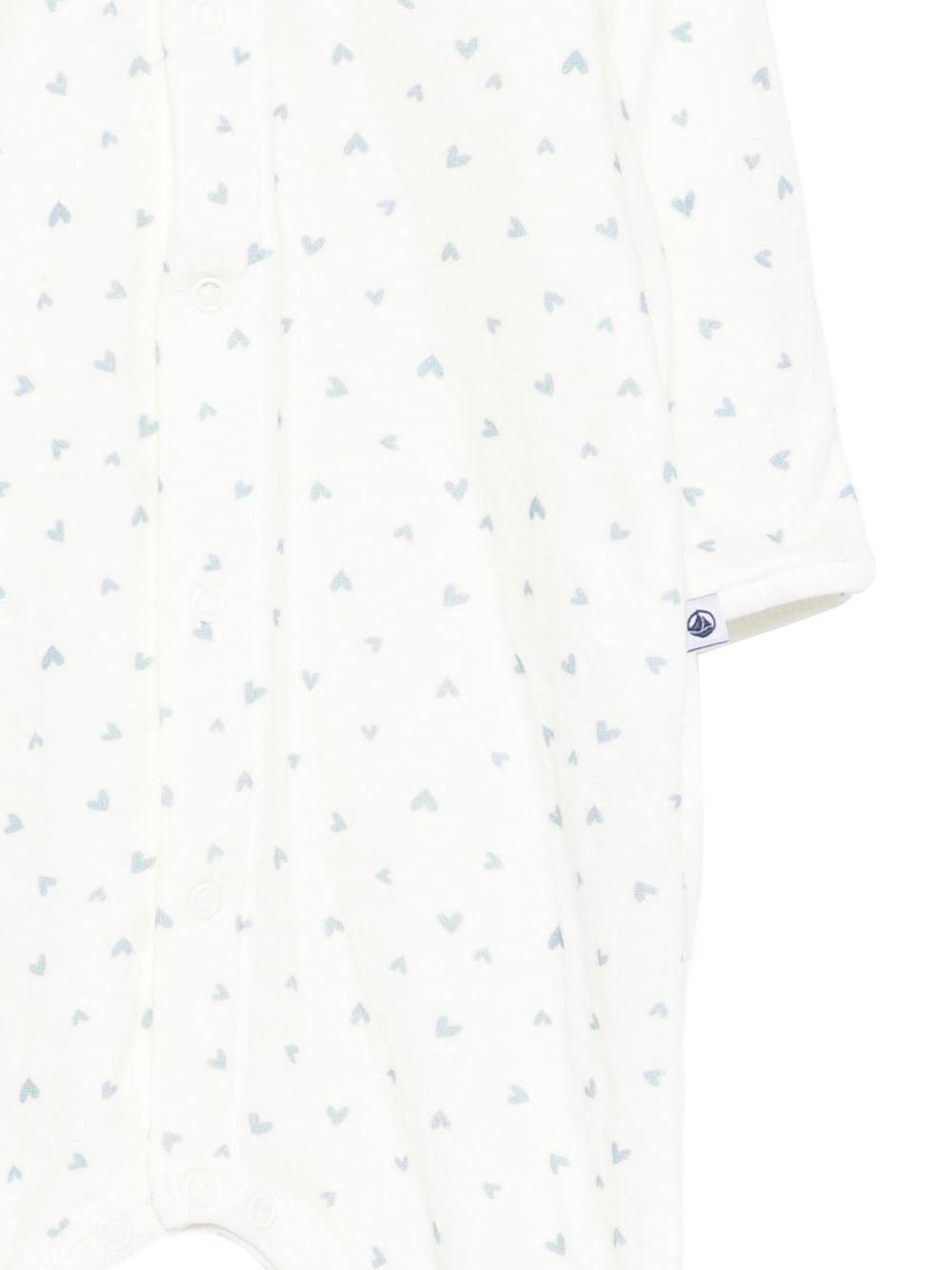 Tutina per neonati Petit Bateau bianca con stampa a cuori A0F2L 01 PETIT BATEAU KIDS 