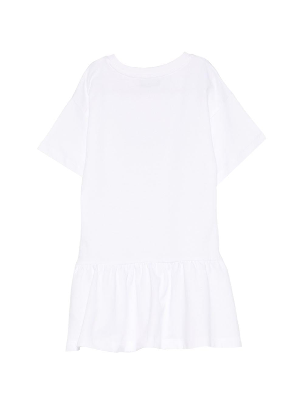 Abito per bambina Moschino Kids bianco con stampa Teddy HDV0HLLCA19 10101 MOSCHINO KIDS 