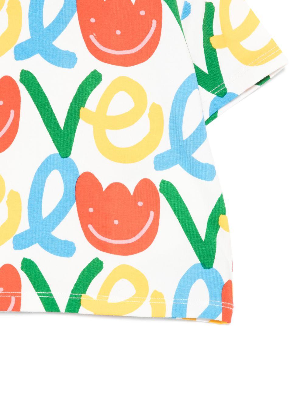 T-shirt per neonata Stella McCartney Kids bianca con stampa grafica all-over TY8101 Z3561 101MC STELLA McCARTNEY KIDS 