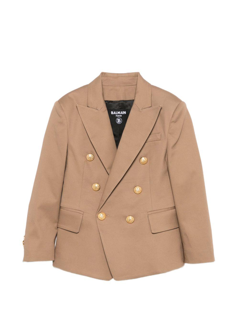 Blazer per bambino Balmain Kids beige con revers a lancia BY2P54 G0197 315 BALMAIN KIDS 