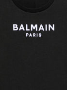 T-shirt per bambino Balmain Kids nera con dettaglio logo sul davanti BZ8I20 Z3672 930BC BALMAIN KIDS 