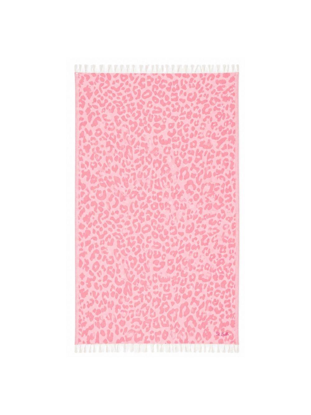 Telo mare MC2 Saint Barth rosa con motivo animalier FOUT009 02713L MC2 ST. BARTH KIDS 