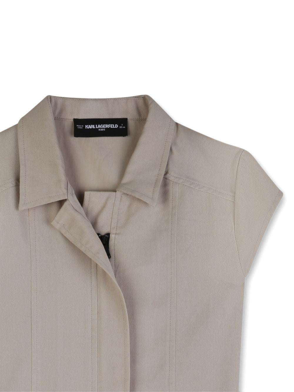 Tuta corta per bambina Karl Lagerfeld Kids beige con colletto Z31116 192 KARL LAGERFELD KIDS 