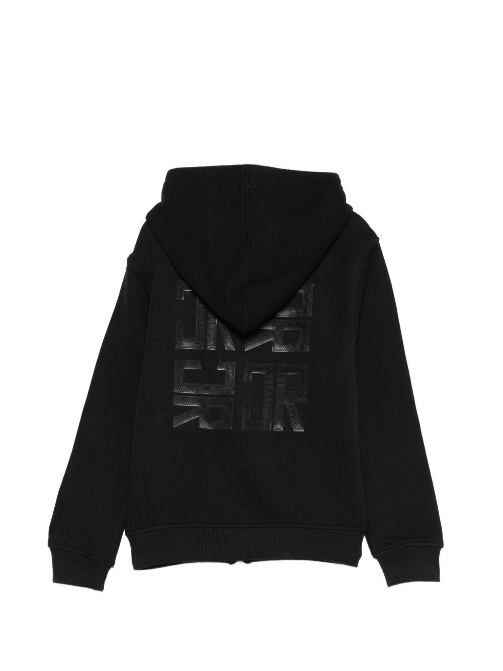 Felpa per bambino John Richmond Junior nera con cappuccio RBP26001FE BLACK JOHN RICHMOND KIDS 