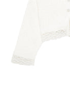 Cardigan per neonata Paz Radriguez bianco con finiture in pizzo 001-123245 6062 PaZ RODRIGUEZ KIDS 