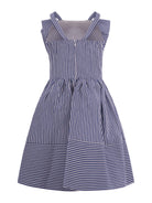 Abito per bambina Monnalisa blu a righe 11G914 7315 9956 MONNALISA KIDS 