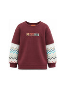 Felpa per bambino Missoni Kids bordeaux con maniche a contrasto MZ4H30 Z3183 530 MISSONI KIDS 