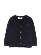 Cardigan per neonato Emporio Armani Kids blu navy con scollo a V EB000446 AF28773 UB118 EMPORIO ARMANI KIDS 