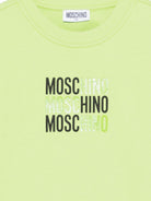 Felpa per bambini Moschino Kids verde con logo sul davanti HRF078LCA32 30355 MOSCHINO KIDS 