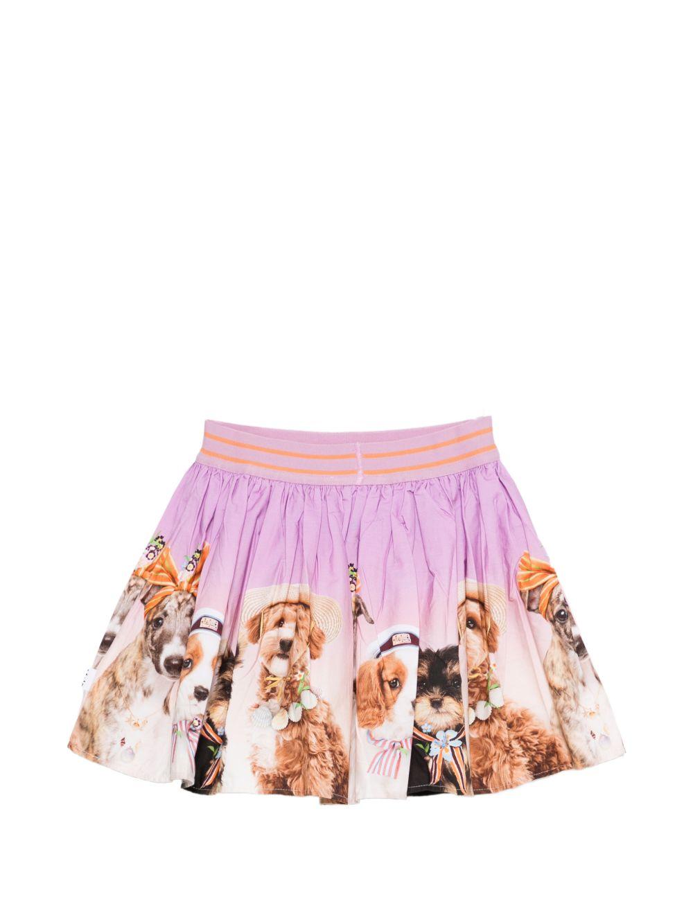 Gonna per bambina Molo viola con stampa di cani Brenda 2S26D127 5698 MOLO KIDS 