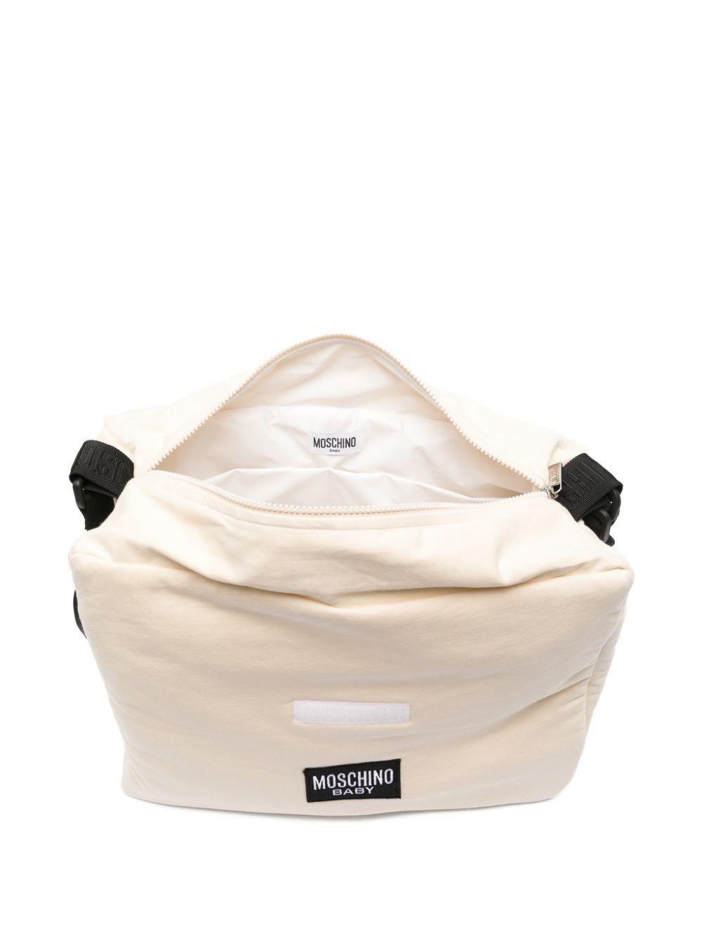 Borsa per neonati Moschino Kids beige con stampa Teddy Bear MUX05VLCA19 20404 MOSCHINO KIDS 