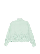 Camicia Oriane da donna MC2 Saint Barth verde in sangallo con fondo smerlato ONE0001 00474L MC2 ST. BARTH 