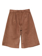 Shorts per bambina Philosophy Di Lorenzo Serafini Kids marrone con tasche laterali con patta I1F406 6851 P006 PHILOSOPHY 