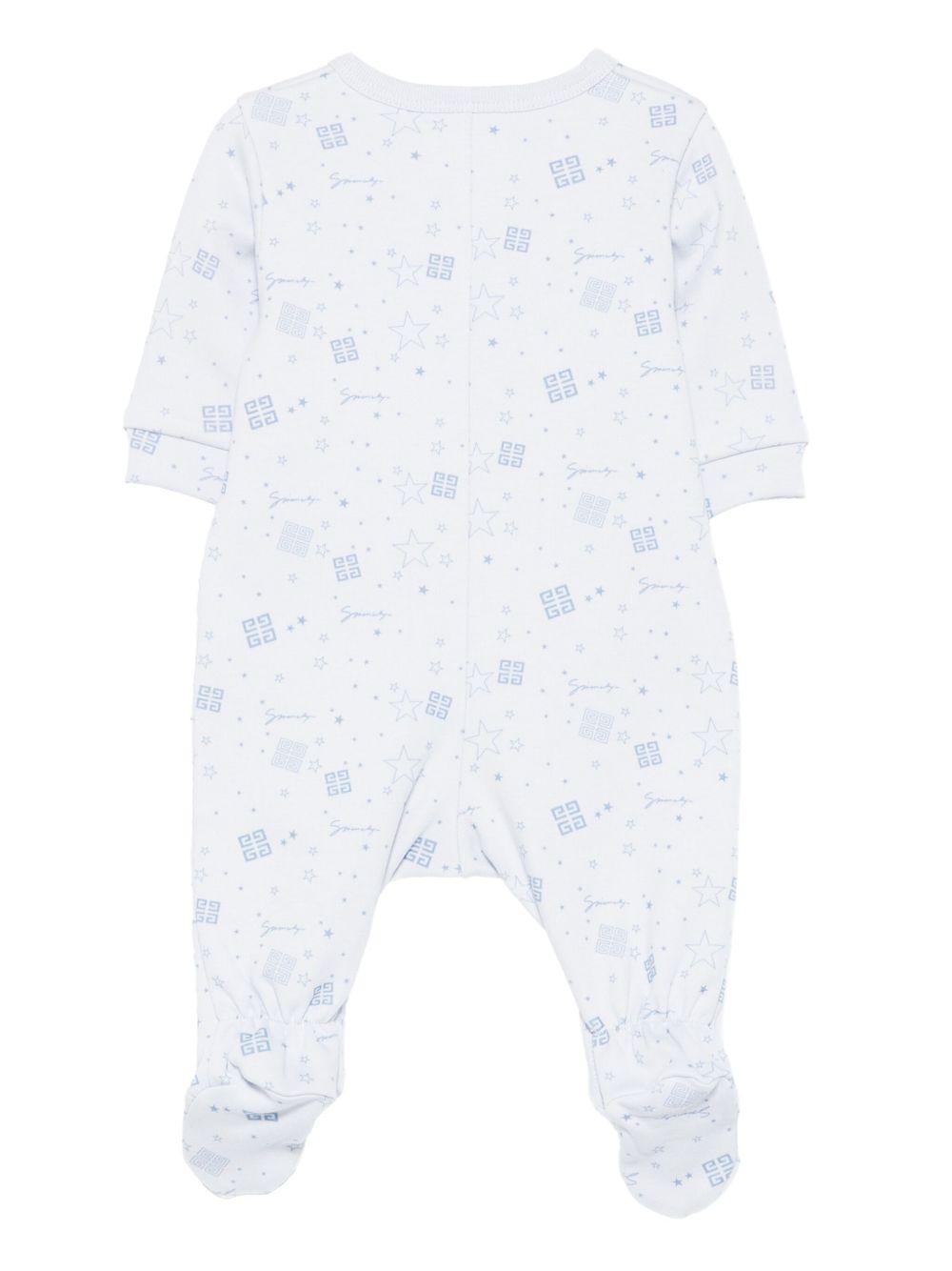 Tutina per neonato Givenchy Kids azzurra con motivo a stelle H30875 771 GIVENCHY KIDS 