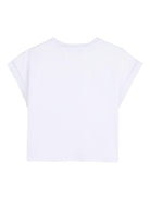 T-shirt per bambina Dkny Kids bianca con inserti in rete D62628 10P DKNY KIDS 