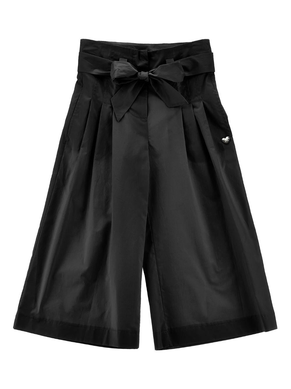 Pantaloni per bambina Monnalisa neri con design con pieghe 17G403 7116 0050 MONNALISA KIDS 