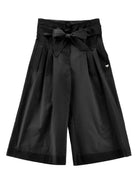 Pantaloni per bambina Monnalisa neri con design con pieghe 17G403 7116 0050 MONNALISA KIDS 