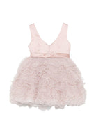 Abito per bambina Colorichiari rosa con applicazione fiori FB108524 4496 83 COLORICHIARI 