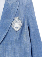 Giacca per bambina Ermanno Scervino Junior azzurra con revers classici Z1G101 7366 0062 ERMANNO SCERVINO KIDS 