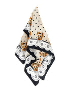 Sciarpa per bambina Monnalisa beige a pois con motivo cane 19G026 7766 5003 MONNALISA 