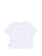 T-shirt per neonato Burberry Kids bianca con stampa Equestrian Knight 8121209 A1464 BURBERRY KIDS 