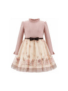 Abito per bambina Monnalisa Kids rosa con stampa a fiori 11H913 8621 0684 MONNALISA KIDS 