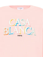 Felpa per bambina Casablanca Kids rosa con ricamo logo KPF26KW151501 STACKED CASABLANCA KIDS 