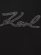 T-shirt per bambina Karl Lagerfeld Kids nero con strass Z30941 09B KARL LAGERFELD KIDS 