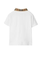 Polo per neonato Burberry Kids bianca con logo ricamato 8105577 A1464 BURBERRY KIDS 