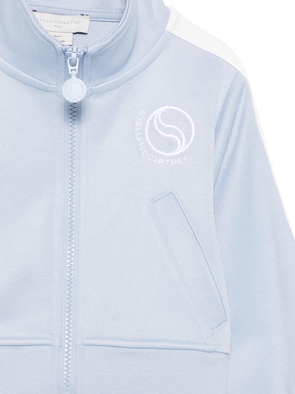 Felpa per bambina Stella McCartney Kids azzurra con dettaglio a righe TY4B40 Z3498 652 STELLA McCARTNEY KIDS 