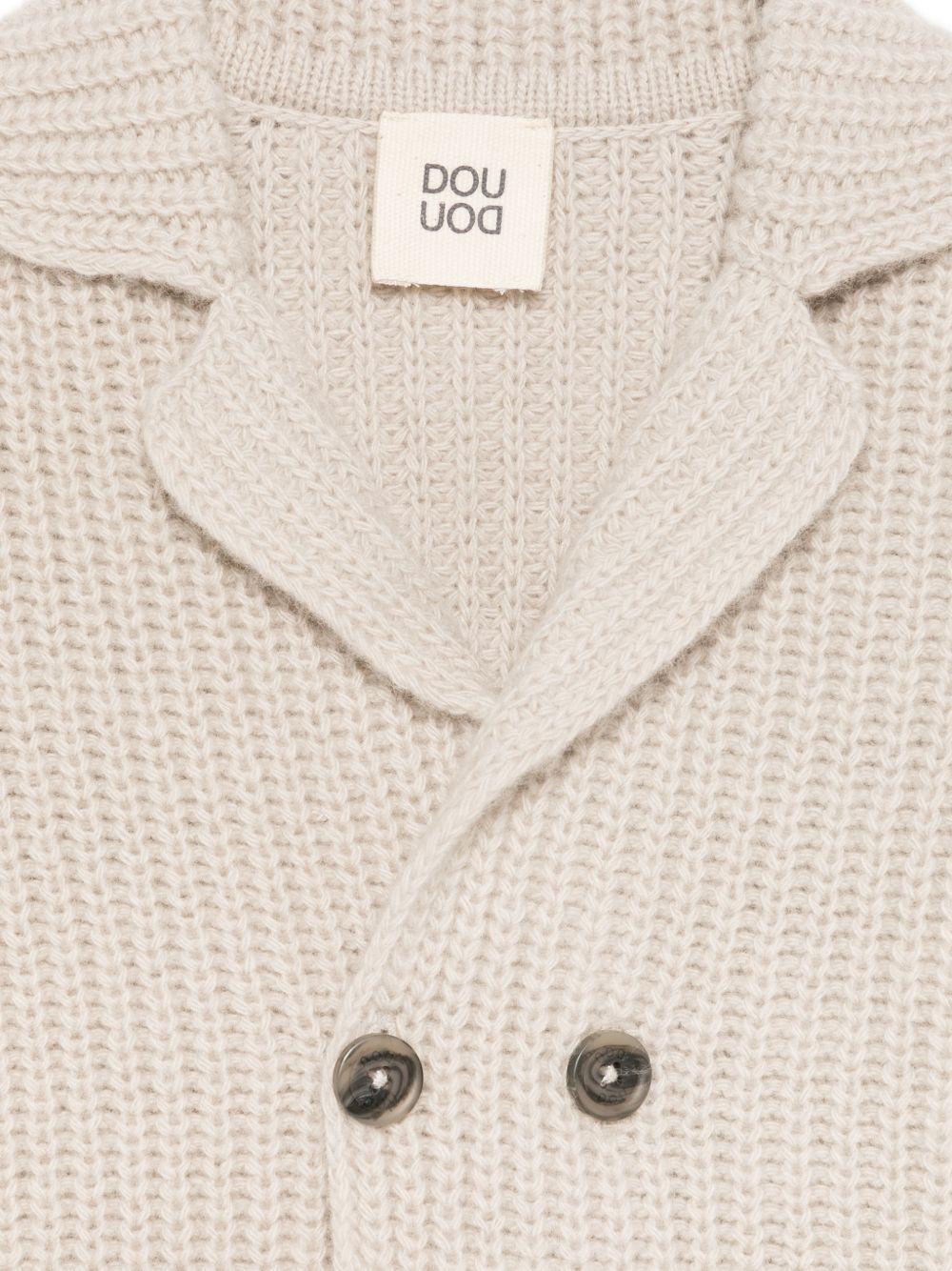Cardigan per neonato Douuod Kids beige con revers a punta DZ2540 Z3404 107 DOUUOD KIDS 